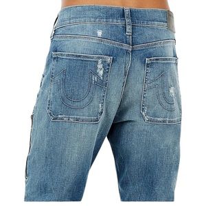 True religion Logan Workwear relaxed fit jeans in faded blue